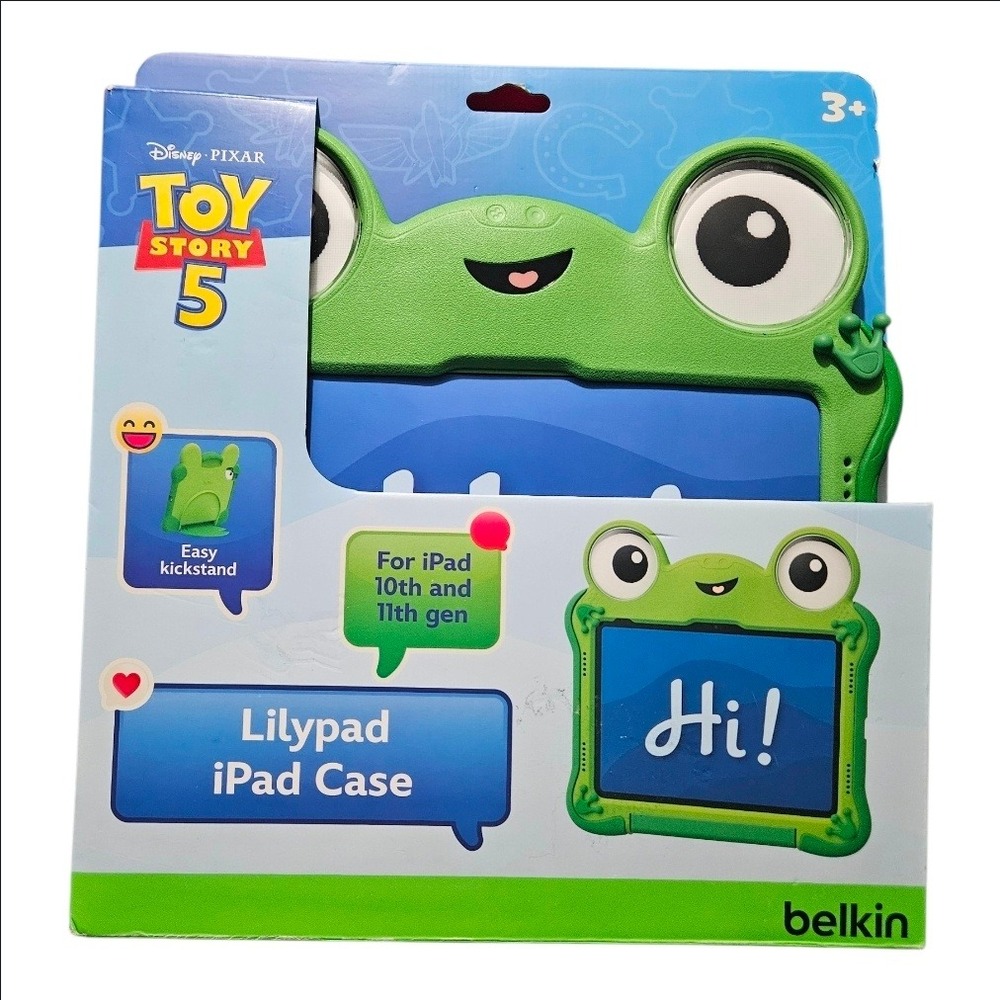 Disney Toy Story 5 Lilypad iPad Case 10th 11th Gen Green Frog Belkin Kickstand